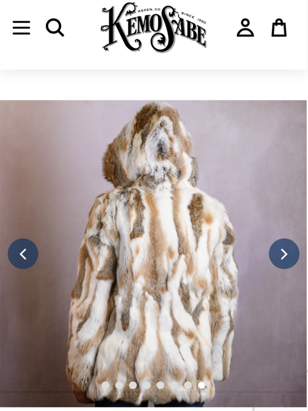 Kemo Sabe Rabbit Hooded Fur Jacket - Picture 4 of 5